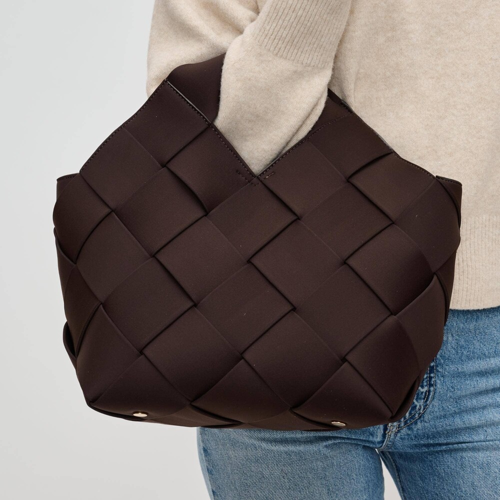 Sol and Selene - Resilience - Woven Neoprene Tote - Multiple Colors - Chocolate
